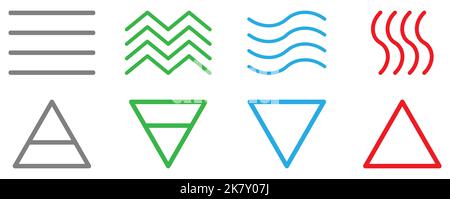 Four nature elements. Earth, air, fire and water. Nature concept. Vector illustration Stock Vector
