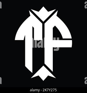 TF Logo monogram elegant leaf shape isolated outline design template ...