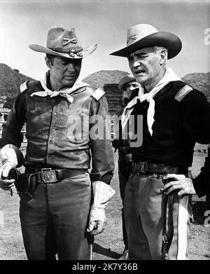 Audie Murphy & Byron Morrow Film: 40 Guns To Apache Pass (1967) Characters: Capt. Bruce Coburn, Col. Homer E. Reed  Director: William Witney 01 May 1967   **WARNING** This Photograph is for editorial use only and is the copyright of COLUMBIA and/or the Photographer assigned by the Film or Production Company and can only be reproduced by publications in conjunction with the promotion of the above Film. A Mandatory Credit To COLUMBIA is required. The Photographer should also be credited when known. No commercial use can be granted without written authority from the Film Company. Stock Photo