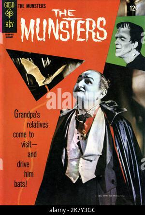 Al Lewis & Fred Gwynne Television: The Munsters (TV-Serie) Characters: Grandpa, Herman Munster  Usa 1964-1966, 24 September 1964   **WARNING** This Photograph is for editorial use only and is the copyright of CBS and/or the Photographer assigned by the Film or Production Company and can only be reproduced by publications in conjunction with the promotion of the above Film. A Mandatory Credit To CBS is required. The Photographer should also be credited when known. No commercial use can be granted without written authority from the Film Company. Stock Photo