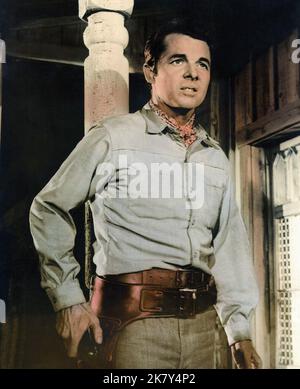 Audie Murphy Film: The Quick Gun (1963) Characters: Clint Cooper  Director: Sidney Salkow 01 April 1964   **WARNING** This Photograph is for editorial use only and is the copyright of COL and/or the Photographer assigned by the Film or Production Company and can only be reproduced by publications in conjunction with the promotion of the above Film. A Mandatory Credit To COL is required. The Photographer should also be credited when known. No commercial use can be granted without written authority from the Film Company. Stock Photo