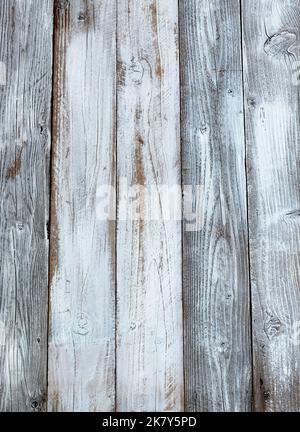 Reclaimed rustic white painted wooden board background in vertical layout with copy space Stock Photo