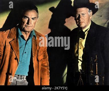 Randolph Scott & Joel Mccrea Film: Ride The High Country; Guns In The Afternoon (1962) Characters: Gil Westrum & Steve Judd  20 June 1962   **WARNING** This Photograph is for editorial use only and is the copyright of MGM and/or the Photographer assigned by the Film or Production Company and can only be reproduced by publications in conjunction with the promotion of the above Film. A Mandatory Credit To MGM is required. The Photographer should also be credited when known. No commercial use can be granted without written authority from the Film Company. Stock Photo