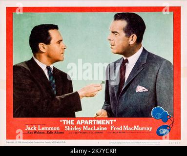 Jack Lemmon & Fred Macmurray Film: The Apartment (USA 1960) Characters: C.C. Baxter, Jeff D. Sheldrake  Director: Billy Wilder 15 June 1960   **WARNING** This Photograph is for editorial use only and is the copyright of UNITED ARTISTS and/or the Photographer assigned by the Film or Production Company and can only be reproduced by publications in conjunction with the promotion of the above Film. A Mandatory Credit To UNITED ARTISTS is required. The Photographer should also be credited when known. No commercial use can be granted without written authority from the Film Company. Stock Photo