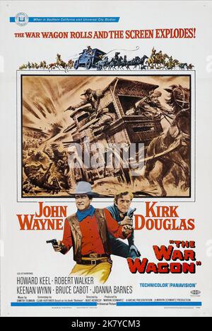 John Wayne & Kirk Douglas Poster Film: The War Wagon (1967) Characters: Taw Jackson, Lomax  Director: Burt Kennedy 27 May 1967   **WARNING** This Photograph is for editorial use only and is the copyright of UNIVERSAL and/or the Photographer assigned by the Film or Production Company and can only be reproduced by publications in conjunction with the promotion of the above Film. A Mandatory Credit To UNIVERSAL is required. The Photographer should also be credited when known. No commercial use can be granted without written authority from the Film Company. Stock Photo