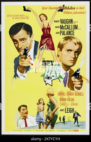 Robert Vaughn, David Mccallum, Jack Palance & Janet Leigh Poster Film: The Spy In The Green Hat; Man From U.N.C.L.E. (USA 1967) Characters: Napoleon Solo, Illya Kuryakin, Louis Strago, Miss Diketon  / Onkel, 'O.N.K.E.L', 'U.N.C.L.E.' Director: Joseph Sargent 03 February 1967   **WARNING** This Photograph is for editorial use only and is the copyright of MGM and/or the Photographer assigned by the Film or Production Company and can only be reproduced by publications in conjunction with the promotion of the above Film. A Mandatory Credit To MGM is required. The Photographer should also be credit Stock Photo