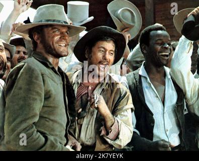 Terence Hill, Eli Wallach & Brock Peters Film: Ace High; Have Gun Will Travel (I QUATTRO DELL'AVE MARIA) Characters: Cat Stevens,Cacopoulos & Thomas  It 1968, Director: Giuseppe Colizzi 31 October 1968   **WARNING** This Photograph is for editorial use only and is the copyright of PARAMOUNT and/or the Photographer assigned by the Film or Production Company and can only be reproduced by publications in conjunction with the promotion of the above Film. A Mandatory Credit To PARAMOUNT is required. The Photographer should also be credited when known. No commercial use can be granted without writte Stock Photo