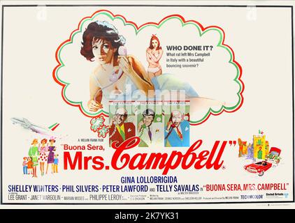 Film Poster Film: Buona Sera, Mrs. Campbell (1969)   Director: Melvin Frank 01 December 1968   **WARNING** This Photograph is for editorial use only and is the copyright of CONNAUGHT and/or the Photographer assigned by the Film or Production Company and can only be reproduced by publications in conjunction with the promotion of the above Film. A Mandatory Credit To CONNAUGHT is required. The Photographer should also be credited when known. No commercial use can be granted without written authority from the Film Company. Stock Photo