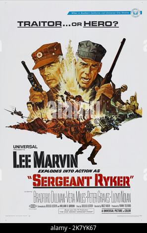 Film Poster Film: Sergeant Ryker (1964)   Director: Buzz Kulik 01 February 1968   **WARNING** This Photograph is for editorial use only and is the copyright of UNIVERSAL and/or the Photographer assigned by the Film or Production Company and can only be reproduced by publications in conjunction with the promotion of the above Film. A Mandatory Credit To UNIVERSAL is required. The Photographer should also be credited when known. No commercial use can be granted without written authority from the Film Company. Stock Photo