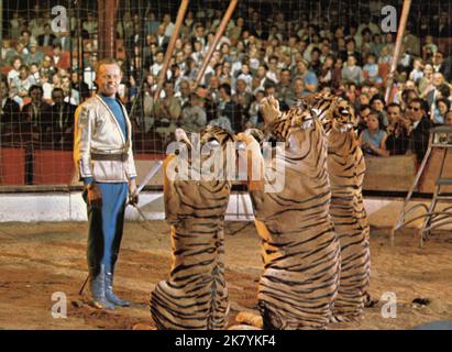 Tiger Tamer Film: Rings Around The World (1966)   Director: Gilbert Cates 27 September 1966   **WARNING** This Photograph is for editorial use only and is the copyright of CAAM and/or the Photographer assigned by the Film or Production Company and can only be reproduced by publications in conjunction with the promotion of the above Film. A Mandatory Credit To CAAM is required. The Photographer should also be credited when known. No commercial use can be granted without written authority from the Film Company. Stock Photo