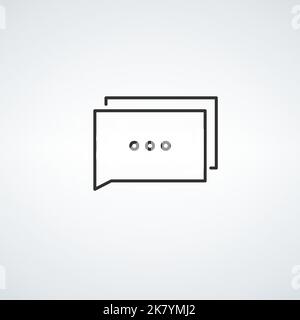 Communication icon, two linear chat bubbles. Chat online sign. Talk sign. Stock vector illustration isolated on white background. Stock Vector
