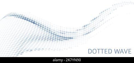 Abstract simple dotted wave on white background. Minimal vector graphics Stock Vector