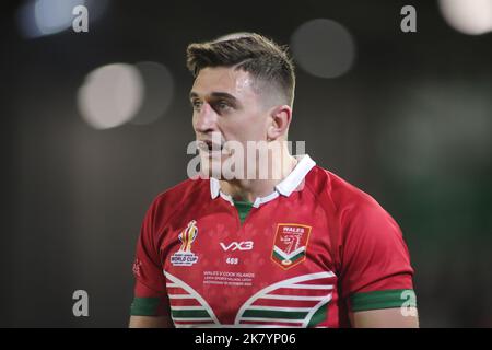 Leigh, UK. 19th Oct, 2022. Leigh Sports Village, Leigh, Lancashire, 19th October 2022 Rugby League World Cup 2021 Wales Rugby League vs Cook Irelands Rugby League Joe Burke of Wales Rugby League Credit: Touchlinepics/Alamy Live News Stock Photo