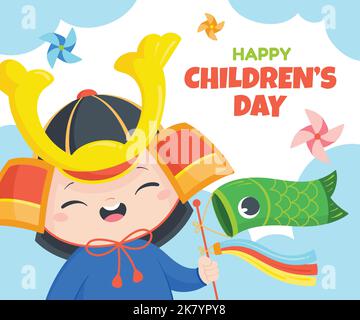 flat childrens day vector design illustration Stock Vector