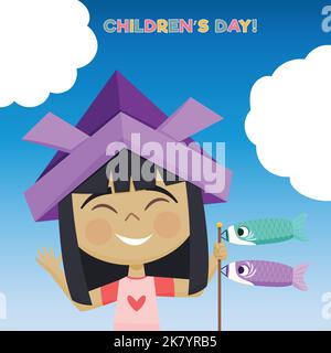 flat childrens day vector design illustration Stock Vector