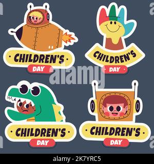 flat childrens day vector design illustration Stock Vector