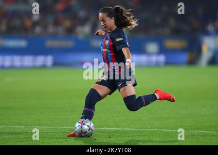 Barcelona, Spain. 19th Oct, 2022. Nuria Rabano of FC Barcelona in action during the UEFA Women's Champions League match between FC Barcelona and SL Benfica at Johan Cruyff Stadium in Barcelona, Spain. Credit: DAX Images/Alamy Live News Stock Photo