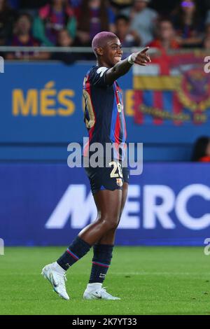 Barcelona, Spain. 19th Oct, 2022. Oshoala of FC Barcelona during the UEFA Women's Champions League match between FC Barcelona and SL Benfica at Johan Cruyff Stadium in Barcelona, Spain. Credit: DAX Images/Alamy Live News Stock Photo