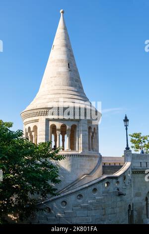 Fisherman's Bastion is one of the best known monuments of  Budapest, located in the Buda Castle - Budapest, Hungary Stock Photo