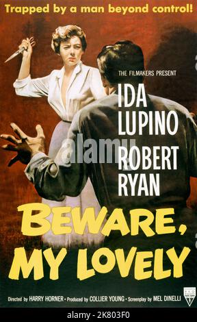 Ida Lupino & Robert Ryan Film: Beware, My Lovely; Beware My Lovely (1957) Characters: Mrs. Helen Gordon & Howard Wilton  Director: Harry Horner 07 August 1952   **WARNING** This Photograph is for editorial use only and is the copyright of WARNER BROS and/or the Photographer assigned by the Film or Production Company and can only be reproduced by publications in conjunction with the promotion of the above Film. A Mandatory Credit To WARNER BROS is required. The Photographer should also be credited when known. No commercial use can be granted without written authority from the Film Company. Stock Photo