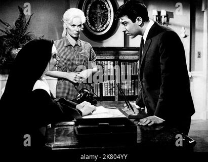 Margaret Hayes, Mamie Van Doren & Paul Anka Film: Girls Town (1959) Characters: Mother Veronica (as Maggie Hayes),Silver Morgan & Jimmy Parlow  Director: Charles F. Hass 05 October 1959   **WARNING** This Photograph is for editorial use only and is the copyright of MGM and/or the Photographer assigned by the Film or Production Company and can only be reproduced by publications in conjunction with the promotion of the above Film. A Mandatory Credit To MGM is required. The Photographer should also be credited when known. No commercial use can be granted without written authority from the Film Co Stock Photo