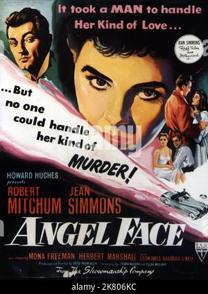 Movie Poster Film: Angel Face (1952)   Director: Otto Preminger 11 December 1952   **WARNING** This Photograph is for editorial use only and is the copyright of RKO and/or the Photographer assigned by the Film or Production Company and can only be reproduced by publications in conjunction with the promotion of the above Film. A Mandatory Credit To RKO is required. The Photographer should also be credited when known. No commercial use can be granted without written authority from the Film Company. Stock Photo