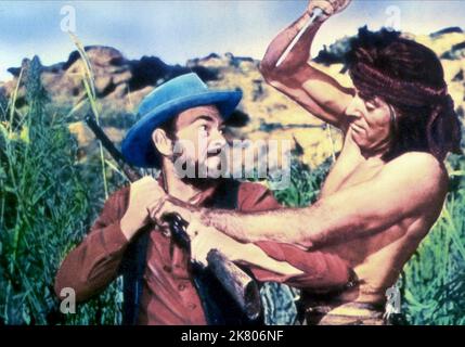 John Mcintire & Burt Lancaster Film: Apache (USA 1954) Characters: Al Sieber, Massai  / Literaturverfilmung (Based On The Book By Paul Wellman) / Titel Auch: "Der Große Apache" Director: Robert Aldrich 30 June 1954   **WARNING** This Photograph is for editorial use only and is the copyright of HECHT-LANCASTER PRODUCTIONS and/or the Photographer assigned by the Film or Production Company and can only be reproduced by publications in conjunction with the promotion of the above Film. A Mandatory Credit To HECHT-LANCASTER PRODUCTIONS is required. The Photographer should also be credited when known Stock Photo