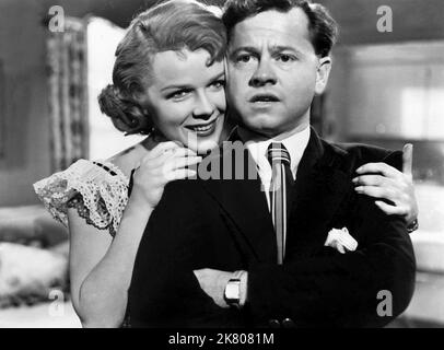 Sally Forrest & Mickey Rooney Film: The Strip (1955) Characters: Jane Tafford & Stanley Maxton  Director: László Kardos 01 August 1951   **WARNING** This Photograph is for editorial use only and is the copyright of The Film Company and/or the Photographer assigned by the Film or Production Company and can only be reproduced by publications in conjunction with the promotion of the above Film. A Mandatory Credit To The Film Company is required. The Photographer should also be credited when known. No commercial use can be granted without written authority from the Film Company. Stock Photo