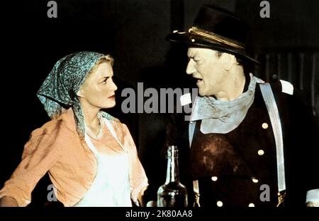 Constance Towers & John Wayne Film: The Horse Soldiers (1956) Characters: Miss Hannah Hunter of Greenbriar & Col. John Marlowe  12 June 1959   **WARNING** This Photograph is for editorial use only and is the copyright of UNITED ARTISTS and/or the Photographer assigned by the Film or Production Company and can only be reproduced by publications in conjunction with the promotion of the above Film. A Mandatory Credit To UNITED ARTISTS is required. The Photographer should also be credited when known. No commercial use can be granted without written authority from the Film Company. Stock Photo