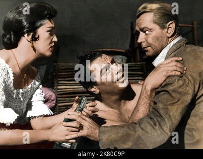 Katy Jurado, Ernest Borgnine & Alan Ladd Film: The Badlanders (1956) Characters: Anita, John McBain, Peter Van Hoek ('The Dutchman')  Director: Delmer Daves 03 September 1958   **WARNING** This Photograph is for editorial use only and is the copyright of MGM and/or the Photographer assigned by the Film or Production Company and can only be reproduced by publications in conjunction with the promotion of the above Film. A Mandatory Credit To MGM is required. The Photographer should also be credited when known. No commercial use can be granted without written authority from the Film Company. Stock Photo