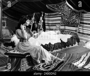 Anna-Maria Sandri & Anthony Steel Film: The Black Tent (1956) Characters: Mabrouka ben Yussef (as Anna Maria Sandri), Capt. David Holland  Director: Brian Desmond Hurst 15 August 1956   **WARNING** This Photograph is for editorial use only and is the copyright of RANK ORGANISATION and/or the Photographer assigned by the Film or Production Company and can only be reproduced by publications in conjunction with the promotion of the above Film. A Mandatory Credit To RANK ORGANISATION is required. The Photographer should also be credited when known. No commercial use can be granted without written Stock Photo