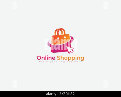 Online shopping logo vector for ecommerce web store Stock Vector