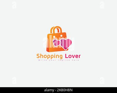 shopping lover logo Stock Vector