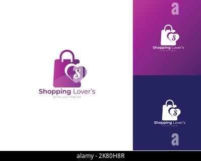 shopping lover logo Stock Vector