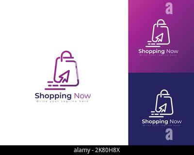 Online shopping logo vector for ecommerce web store Stock Vector