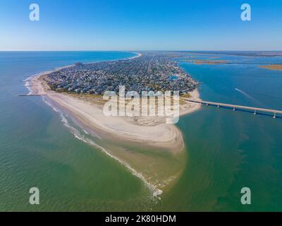 Ocean City aerial view at Great Egg Harbor at the background, Ocean City, Cape May County, New Jersey NJ, USA. Stock Photo