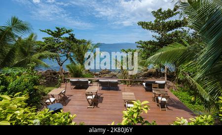 Koh Kood Thailand October 2022, Luxury vacation bungalow in a tropical garden in Thailand. Stock Photo