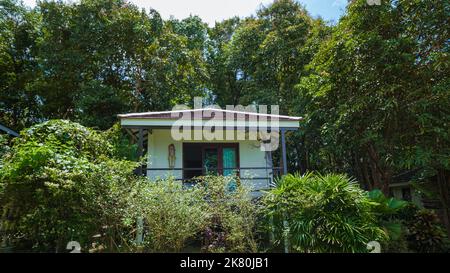 Koh Kood Thailand October 2022, Luxury vacation bungalow in a tropical garden in Thailand. Stock Photo