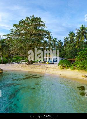 Koh Kood Thailand October 2022, Luxury vacation bungalow in a tropical garden in Thailand. Stock Photo