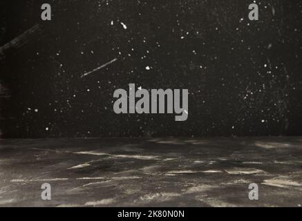 Background texture of black marble substrate and black with white dots of concrete, background for photographing food and products Stock Photo