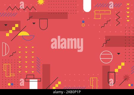 Abstract Colorful with Geometric Shape Combination Background Design. Usable for Greeting Card, Banner, Landing Page, Presentation Background Stock Vector