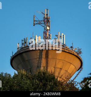 Microwave transmitter antennas on Stock Photo
