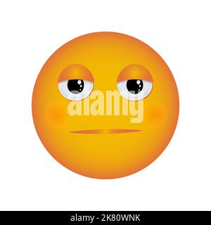 Emoji without smile, puzzled smiley. Round smiley with a gradient. Vector icon for social networks isolated Stock Vector