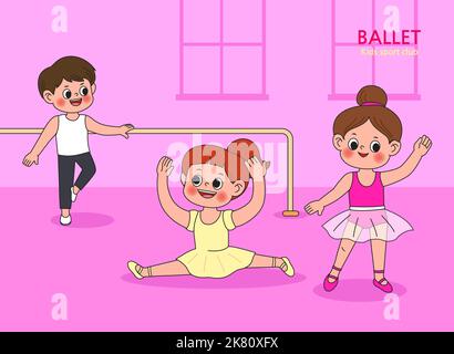 illustration illustration of children enjoying, taking sports lessons  ballet Stock Photo