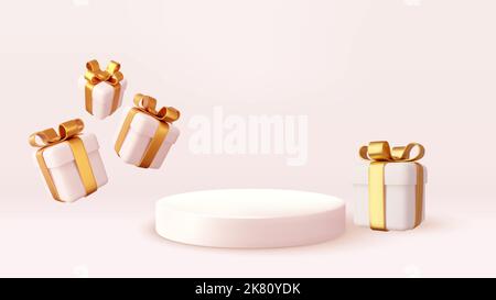 3d Christmas style Product podium scene Stock Vector