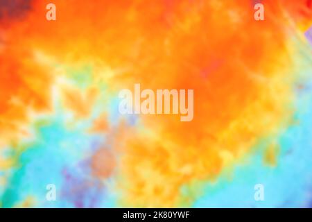 Blurred abstract tie dye multicolor fabric cloth pattern texture Stock Photo