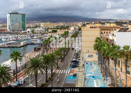 Melilla Traditional Architecture in a Spanish Enclave in Africa. Melilla Shares a Border with Morocco. Spain. Africa. Stock Photo