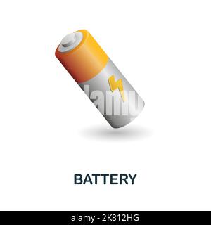 Battery icon. 3d illustration from ecology and energy collection. Creative Battery 3d icon for web design, templates, infographics and more Stock Vector