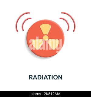 Radiation icon. 3d illustration from ecology and energy collection. Creative Radiation 3d icon for web design, templates, infographics and more Stock Vector
