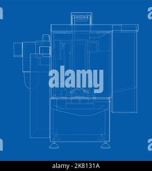 Metalworking CNC milling machine. Vector Stock Vector Image & Art - Alamy